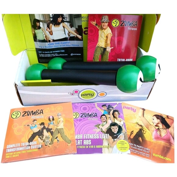 Zumba Fitness Join The Party Total Exercise Transformation Toning Sticks DVD Set - Picture 2 of 3